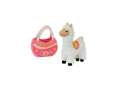 JEMINI  peluche Lola lama avec sac &agrave; main filles 24 cm blanc/rose