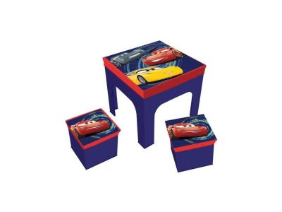 FUN HOUSE Table avec 2 tabourets de rangement Cars 3 