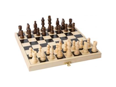 LEGLER  - Jeu d'&eacute;checs en bois pliable 26x26 cm