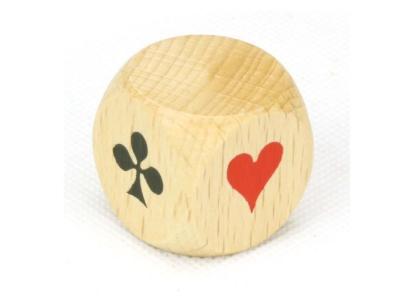 D&eacute; d'atout du jeu de belote en bois 