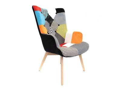 ALTOBUY  - KERAVA - Fauteuil Patchwork Motifs Color&eacute;s - Multicolore