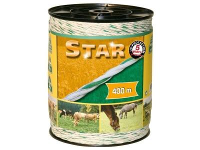 KERBL Corde de cl&ocirc;ture &eacute;lectrique Star 400 m Blanc et vert  Vert