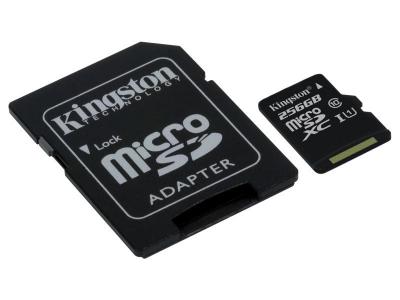 KINGSTON  Standard Micro Sd Class 10 256gb+sd Adapter Memory Card Noir