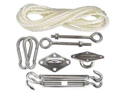 PEREL Kit de montage Toile d'ombrage / Voile d'ombrage - Bois ou Pierre
