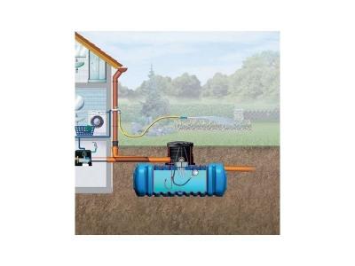GARANTIA Lot r&eacute;cup&eacute;rateur d'eau de pluie maison premium Flat Graf 5000 L