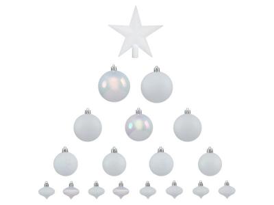  Kit de d&eacute;corations pour sapin de no&euml;l - 18 Pi&egrave;ces - Blanc