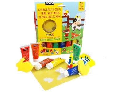  Gedeo Arty's - Kit gouache aux doigts 6 tubes 20 ml animaux Les animaux de la ferme