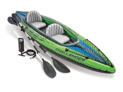 INTEX Kit kayak gonflable 2 places Challenger K2 avec rames et gonfleur - 