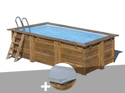 GRE Kit piscine bois Sunbay Marbella 4,27 x 2,77 x 1,19 m + B&acirc;che hiver