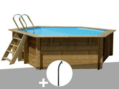 GRE Kit piscine bois Sunbay Vanille First &Oslash; 4,00 x 1,19 m + Douche