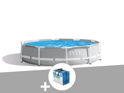 INTEX Pack piscine tubulaire Prism Frame ronde 3,66 x 0,76 m + B&acirc;che &agrave; bulles