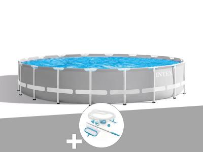INTEX Pack piscine tubulaire Prism Frame ronde 5,49 x 1,22 m + Kit d'entretien