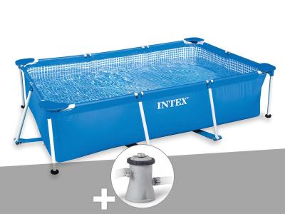 INTEX Pack piscine tubulaire rectangulaire 3,00 x 2,00 x 0,75 m + Filtration &agrave; cartouche