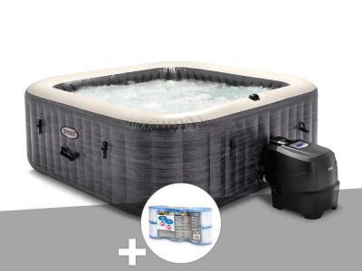 INTEX Kit spa gonflable PureSpa Ardoise carr&eacute; Bulles 6 places + 6 filtres