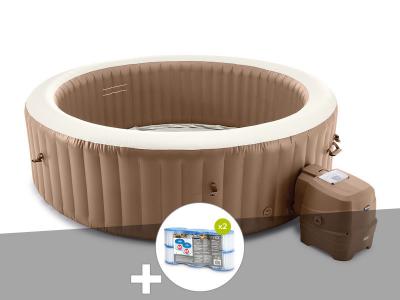 INTEX Kit spa gonflable PureSpa Sahara rond Bulles 8 places + 12 filtres