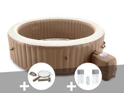 INTEX Kit spa gonflable  PureSpa Sahara rond Bulles 8 places + Kit d'entretien + Kit de traitement au brome