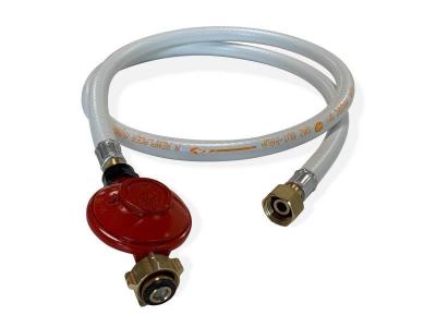Kit tuyau flexible de gaz 1.5 m &agrave; embouts m&eacute;caniques + d&eacute;tendeur propane 37mbar 1.5kg/h - normes nf