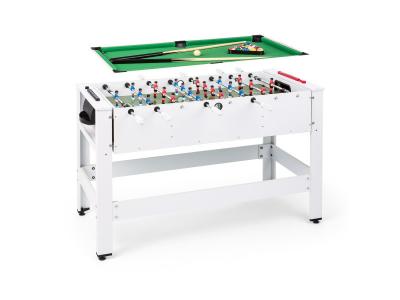 Spin Table de jeux 2-en-1 : Babyfoot & billard - Rotation &agrave; 180&deg; - Blanc
