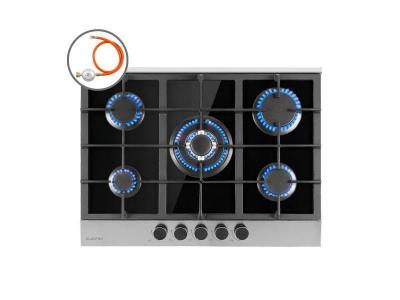 KLARSTEIN  - Plaque de Cuisson Gaz 5 Feux, Table de Cuisson &agrave; Gaz 5 Br&ucirc;leurs, Plaque Gaz 10.4 kW, Piano Cuisine Gaz en Acier Inoxydable, Plaque de