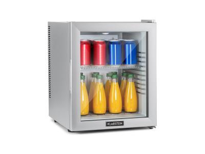 KLARSTEIN Mini refrigerateur - porte vitree led clayette argent - 32 litres