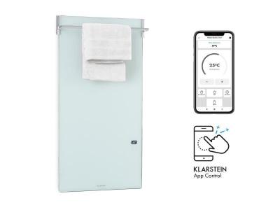 KLARSTEIN Radiateur infrarouge mural  - contr&ocirc;le par app - 750W - avec porte-serviettes