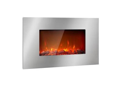 KLARSTEIN Lausanne Luxe Chemin&eacute;e &eacute;lectrique 2000W 90cm T&eacute;l&eacute;commande Inox