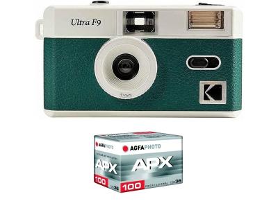 KODAK Pack F9 Vert - Appareil Photo Argentique 35mm + Pellicule APX 100 (36 poses)