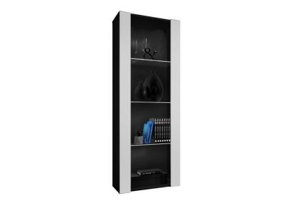 Vitrine Armoire Komodee TIVOLI - sans LED - Blanc et Noir - 55 x 159 x 35 cm