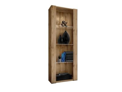 Vitrine armoire Tivoli Komodee - sans LED - Bois naturel Mat & Bois naturel - L55cm x H159cm x P35cm