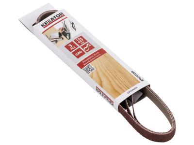 KREATOR Abrasif pour lime &eacute;lectrique, Lot de 3 bandes 13x457mm Grain 80