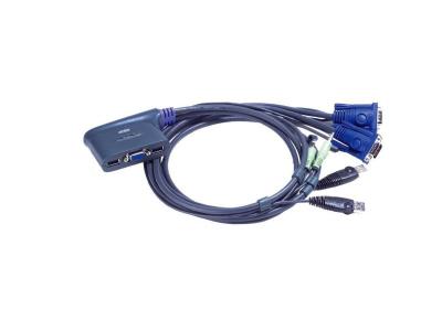 ATEN TECHNOLOGY Aten Commutateur KVM &agrave; c&acirc;ble VGA/audio USB 2 ports (0,9m), Switch KVM