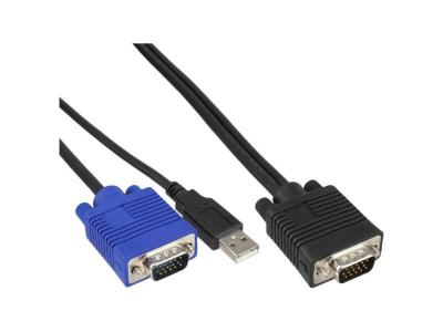 INLINE  4043718072187 c&acirc;ble kvm Noir, Bleu 1,8 m