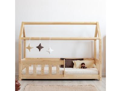 ADEKO KIDS Lit cabane 90x200 sommier inclus naturel