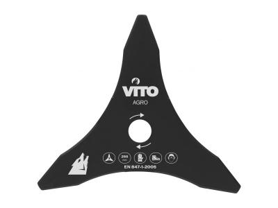 VITO Lame de coupe d&eacute;broussailleuse 255mm  3 dents -Alesage 25.4