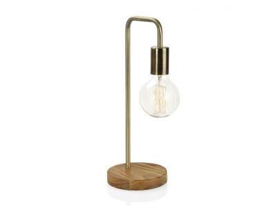 ANDREA HOUSE Lampe &agrave; Poser Courb&eacute;e Design en Bois et Laiton