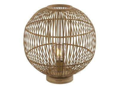 GLOBO Lampe &agrave; poser design bambou hildegard - diam. 40 x h. 42 cm - beige naturel