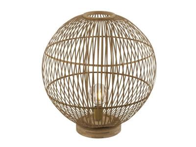 GLOBO Lampe &agrave; poser design bambou hildegard - diam. 50 x h. 53 cm - beige naturel