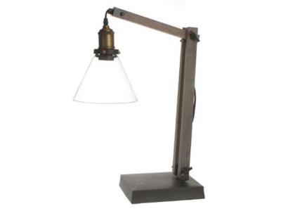 PEGANE Lampe &agrave; poser en bois et m&eacute;tal - Dim : H. 59 x L. 18 x P. 35 cm --