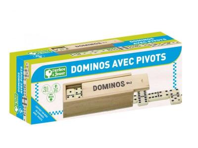 JEUJURA Jeu De Societe Dominos Avec Pivots - Coffret Bois