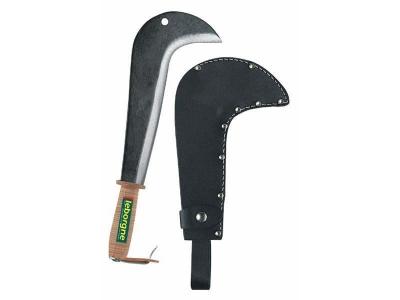 LEBORGNE  Serpe chasseur 20cm avec &eacute;tui en cuir avec manche en cuir