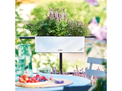 LECHUZA  - Pot Balconissima Color, blanc, alimentation par m&egrave;che 40 cm