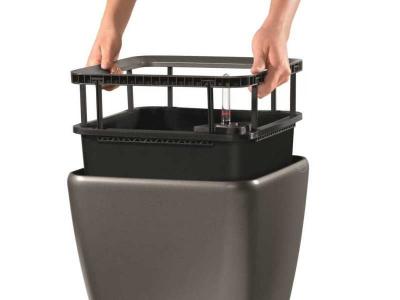 LECHUZA  Jardini&egrave;re Quadro 28 LS ALL-IN-ONE Charbon 16143