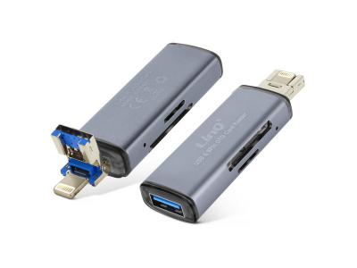 Lecteur de carte M&eacute;moire SD / Micro-SD 2 en 1 Fonction OTG 480Mbps Gris