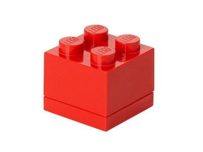 Mini pierre de rangement 4 plots 4,6 x 4,3 cm polypropyl&egrave;ne rouge