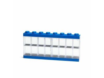 LEGO vitrine 16 mini figurines 38,2 x 18,4 cm en polypropyl&egrave;ne bleu