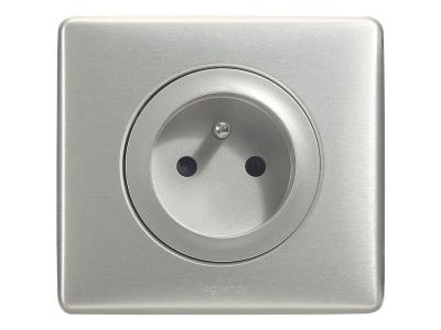 LEGRAND Prise avec terre affleurante C&eacute;liane, , titane