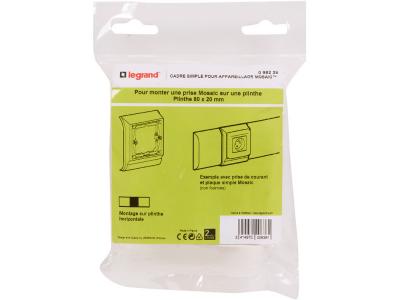 LEGRAND Cadre 1 poste appareillage Mosaic pour plinthe 80 x 20 mm 