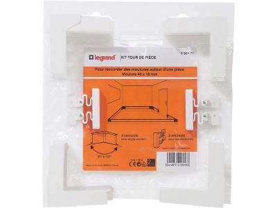 LEGRAND  098171 Kit Tour de Pi&egrave;ce pour Moulure, 40mm x 16mm, Blanc