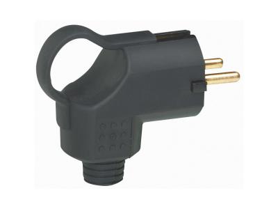 LEGRAND  - Fiche m&acirc;le avec terre plastique Annela - avec anneau - noir