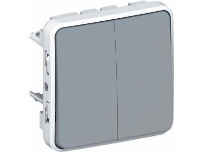 LEGRAND  069925 Double Interrupteur ou Va-et-Vient Plexo, Gris